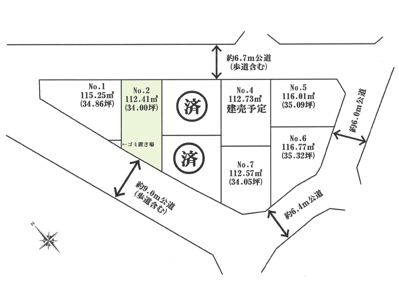 区画図-2区画：商業施設が徒歩圏内に多数ある好立地です＾＾