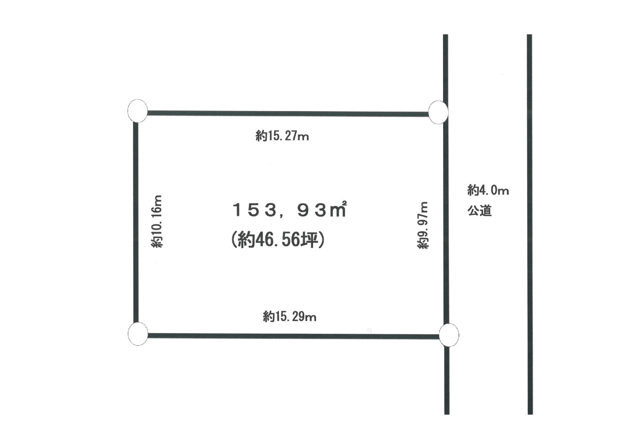 土地図面-間取り配置がしやすい整形地。陽当り風通し良好。